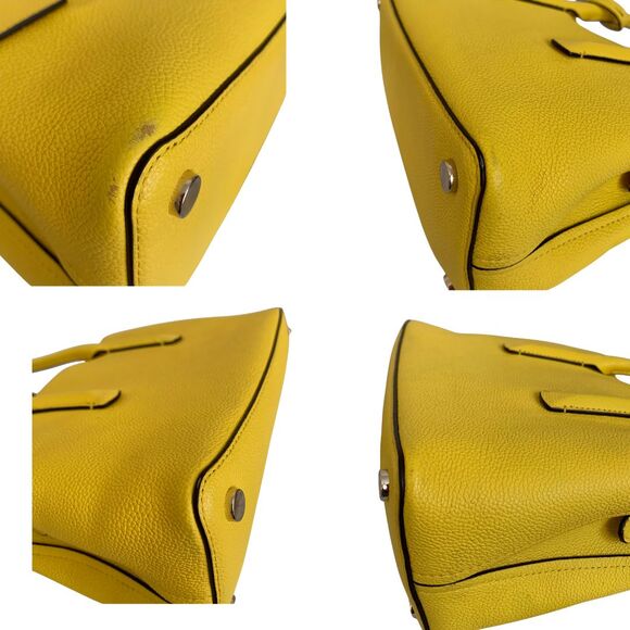 Kate Spade Yellow Pebbed Leather Satchel Crossbody Bag Medium - Picture 7 of 13